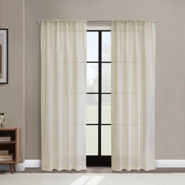 Thermasheer Weathershield Insulated Sheer Panel, 63 by 50-Inch, Ivory