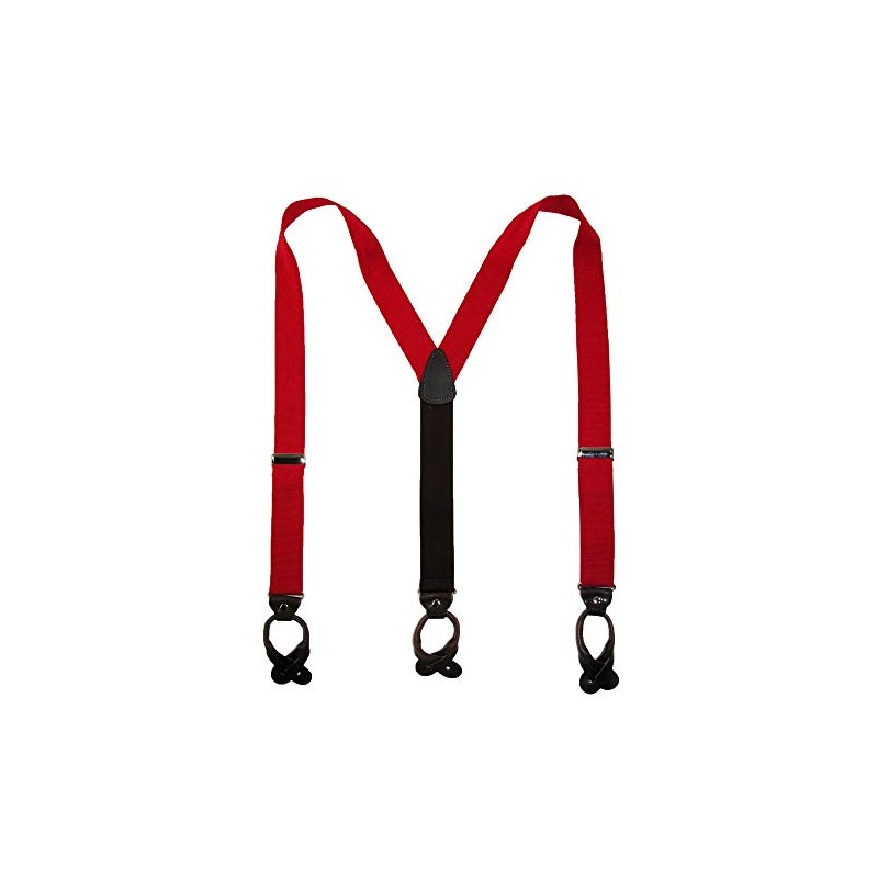 CTM Men's Canvas Button-End Old West Suspenders (Tall Available), X-long,