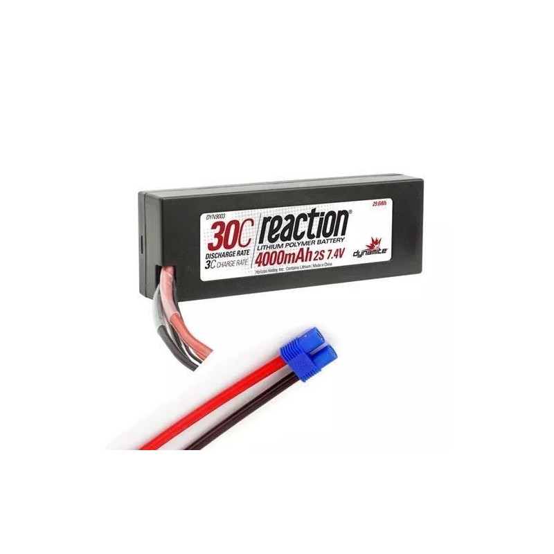 Dynamite Reaction 7.4v 4000mah 2S 30C Lipo Hardcase EC3 Plug