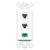 RiteAV 2 Port CAT5E SC-APC-Simplex Coupler Jack Insert Rocker Module Female-Female for Decorative Wall Cover Face Plate [White]
