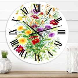 Designart 'Colorful Wildflowers In Nature' Farmhouse wall - 36 in. high, 36 In. Wide