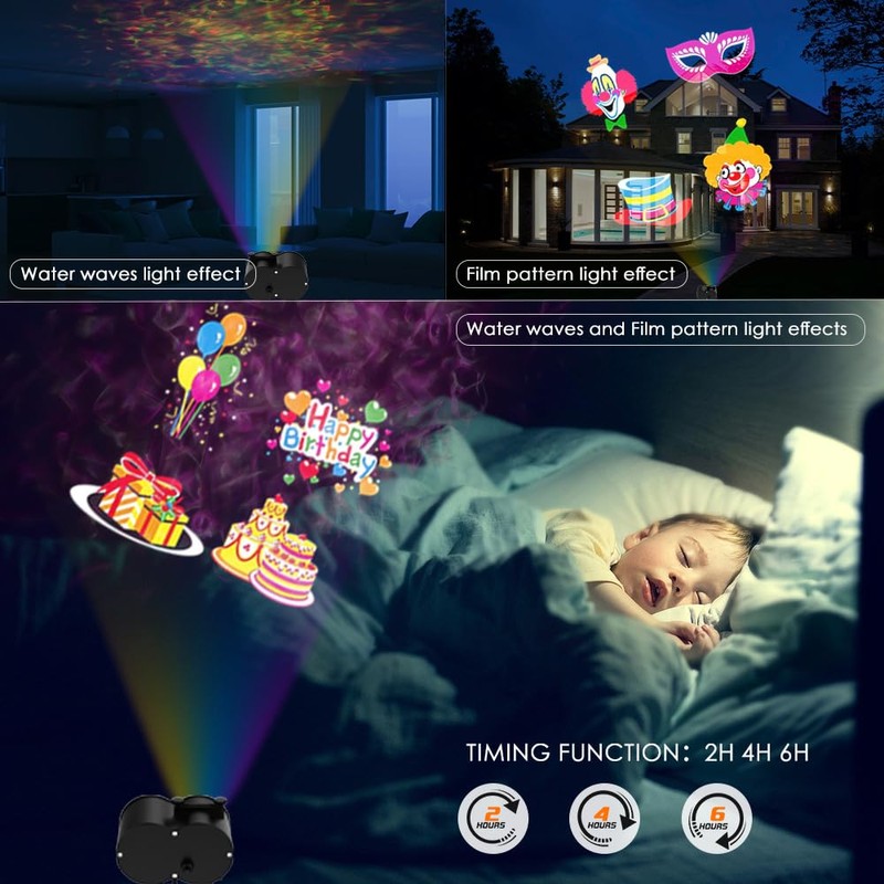YAZEKY LED Projector Christmas Outdoor 2-in-1 LED Projection Lamp Christmas