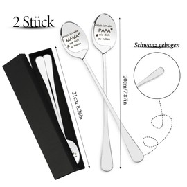 Christmas Gifts for Mum and Dad Gift Birthday Spoon with Engraving Pack of 2 Birthday Gift for Mum and Dad Gift for Dad Gift for Parents Expecting Dad Gift Mum Mother