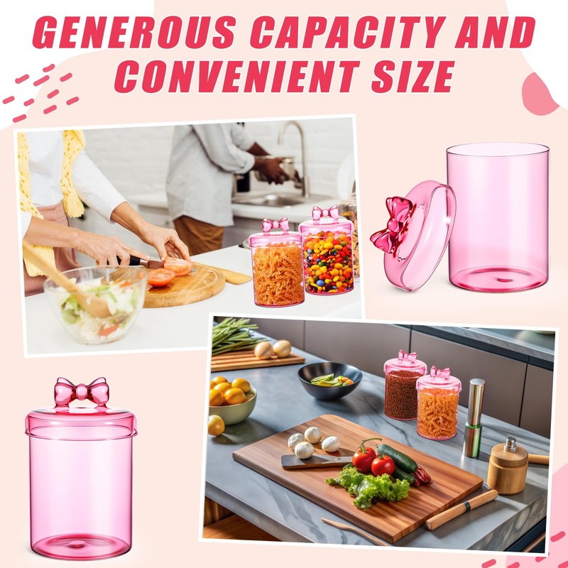 Meanplan 2 Pack Glass Candy Jar Storage Containers with Airtight