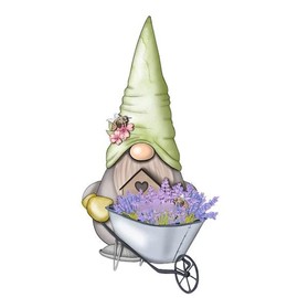 Spring Gnomes Metal Die Cuts, Spring Gnomes Flowers Cart Metal Cutting Dies Cut Stencils Card Paper Craft DIY Template Metal Cutting Dies Album Embossing Paper Dies for Card Making Scrapbooking