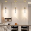 3 Pack Modern Kitchen Island Pendant Lights, Gold Bubble Crystal