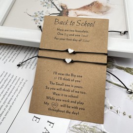 INENIMARTJ Back to School Gift Bracelet Mommy and Me Matching Bracelet Set School First Day Of School Bracelet for Women Heart Butterfly Wish Matching Bracelets for Mother Daughter (E)