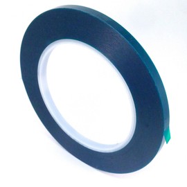 1/4" Wide High Temp Masking Tape for Powder Coating, Custom Painting, Hydrodip, Sublimation - Green Polyester Silicone Adhesive