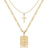 KELORIS PATH Gold Layered Initial Cross Necklace, 14K Gold Plated