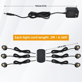 YaeCCC Dimmable LED Mini Spotlight Jewelry Showcase Display Lights Black Shell Surface Mount (Pack-6,Warm White 3000k)