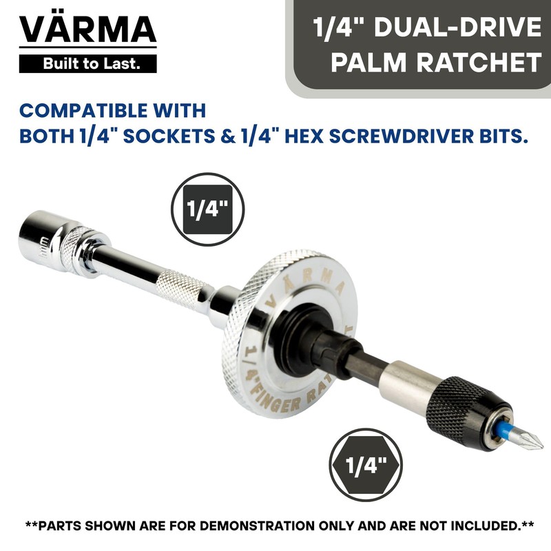 VÄRMA Dual-Drive Palm Ratchet Set (2Pcs) – Compact 1/4" Micro