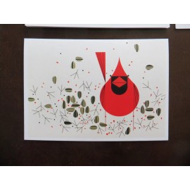 Charley Harper Cardinal Close-Up blank notecard envelope 5" X 7"