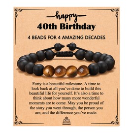 UNGENT THEM 40th Birthday Gifts Men, 40th Birthday Decorations Man, 1983 Birthday Gifts for 40 Year Old Man Brother Male Husband Birthday Gift Happy Birthday Bracelet