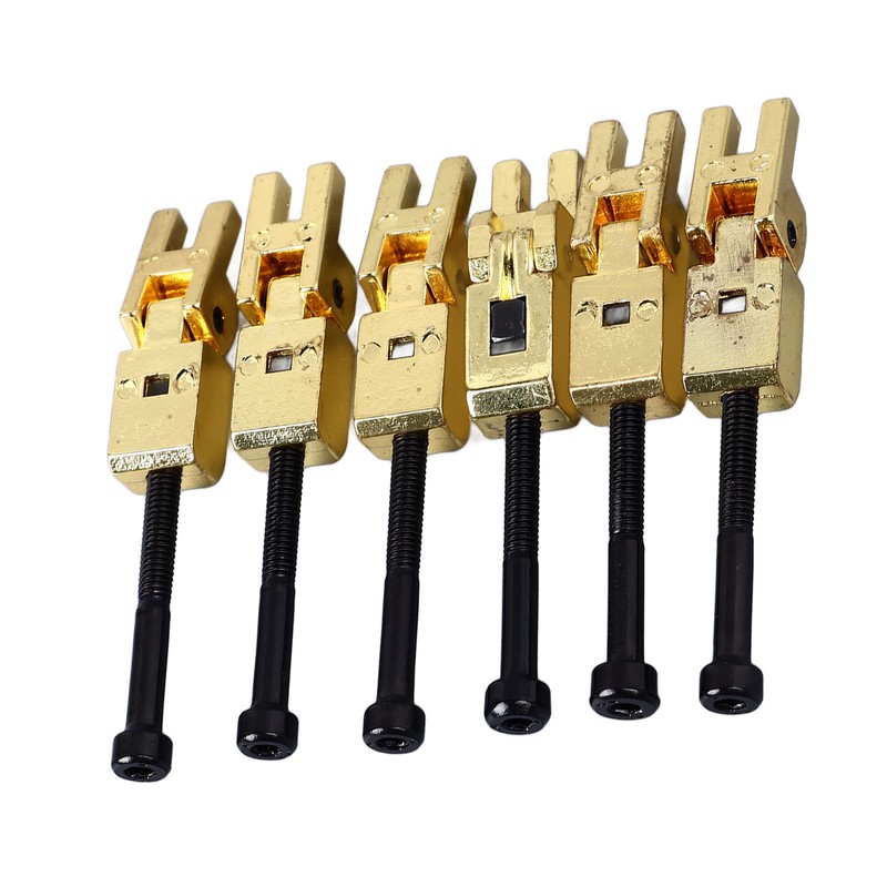 6Pcs Electric Guitar Bridge Saddle Double Locking Tremolo Metal Roller