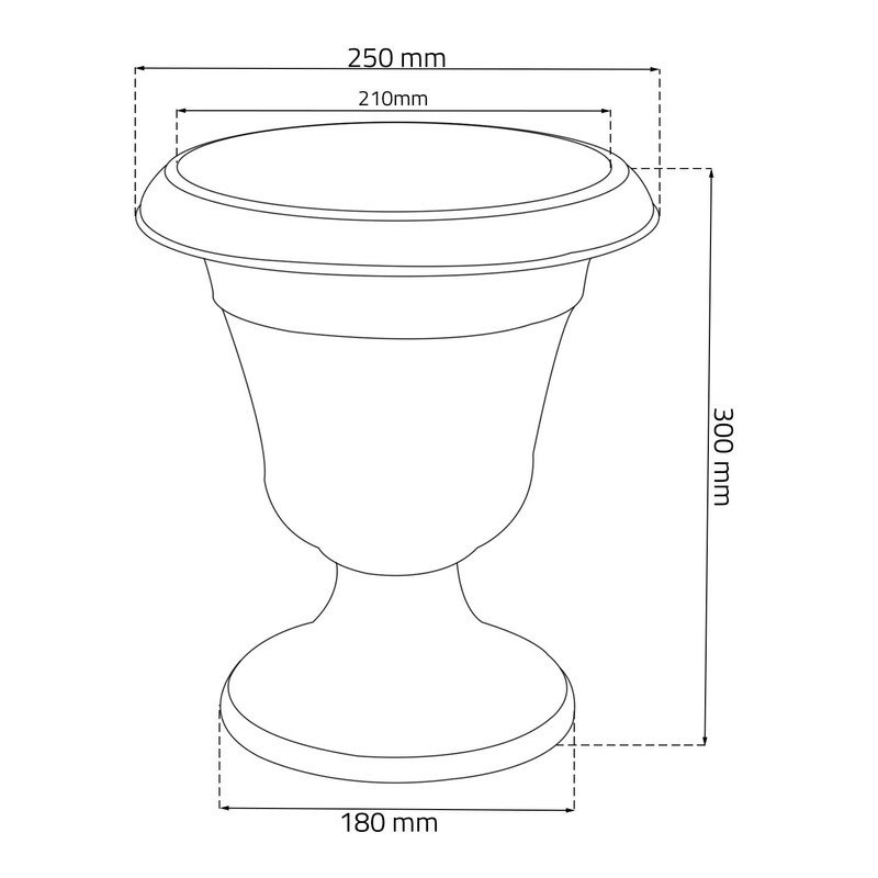 Classic plastic terracotta colour Milano flowerpot vase 30 cm of