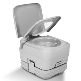 YITAHOME Portable Toilet, Camping Travel RV Potty, 2.6 Gallon Detachable Waste Tank, Double Water Spouts, Portable Toilet for Camping, Hiking, Hunting, Boating, Gray