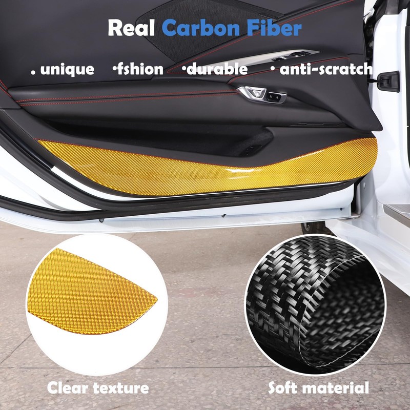 CHEAYAR Soft 3D Real Carbon Fiber Car Interior Door Panel