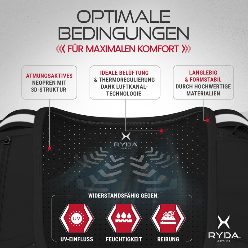 RYDA ACTIVE® Running Vest for Men and Women, Universally Adjustable