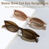 FSMILING 2/4 Retro Oval Sunglasses Women's Vintange Slim Skinny Trendy