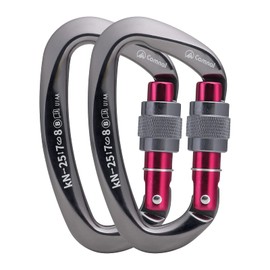 CAMNAL Carabiner, Climbing, UIAA and CE Certified Professional Climbing Carabiner, 25 KN (Approx. 5500 kg), Screw Lock, D-Clamp, Climbers, Climbers, High Altitude Workers