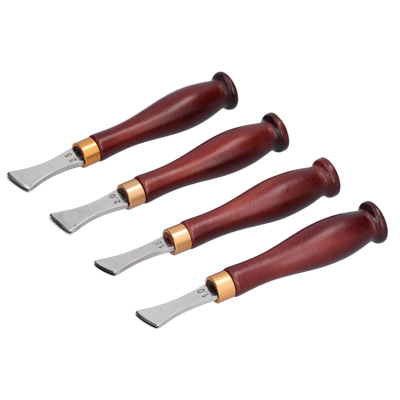4pcs Leather Edgers Sharp Professional Trimming Working Kit with Wooden