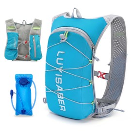 KSIBNW Running Hydration Vest Backpack, Lightweight Hydration Backpack with 1.5L Water Bladder Breathable and Sweatproof Running Rucksack Bladder Bag for Running Cycling for Women Men, Green