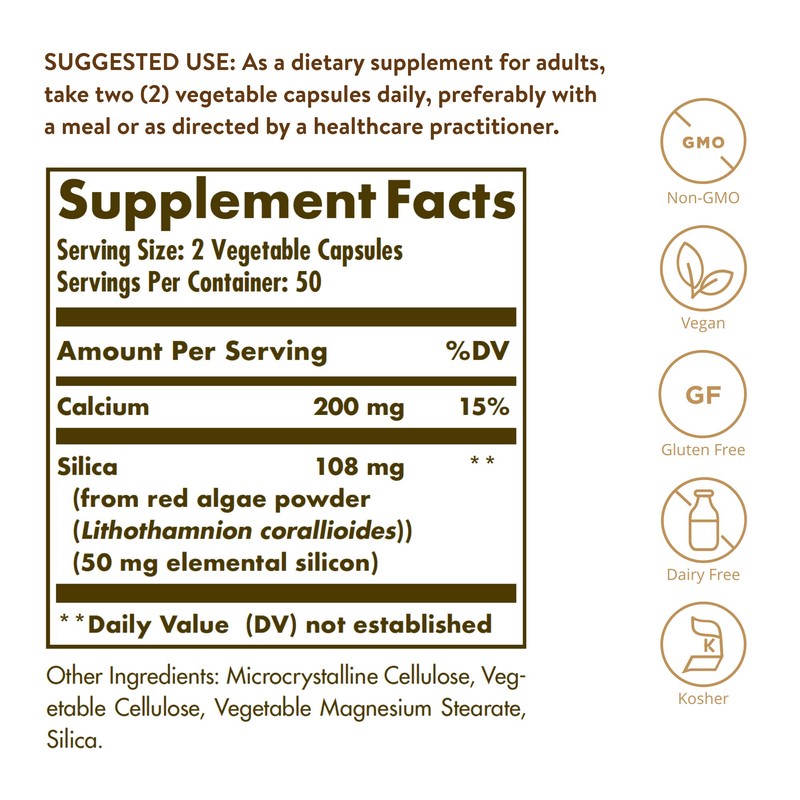 Solgar Oceanic Silica from Red Algae 25 mg, 100 Vegetable