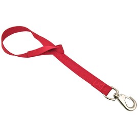 Jeffers Livestock Nylon Bucket Strap 24" – Heavy Duty Trigger Snap Hook for Hanging Water Buckets, Feeders, Hay Bags – Easy Use Fence Rail Loop for Barn, Horse, Goat, Dog, Stable, Tack - Red