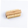 OHPHCALL 2pcs Bamboo Nail Brush Double-sided Cleaning Tool with Sturdy