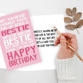 ICOOLYI Funny Birthday Card for Best Friend Women Sister, Best Friend Birthday Gifts from Amazing Best Friends, Happy Bday Gifts for Bestie