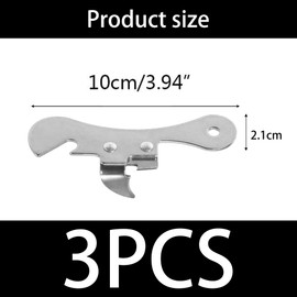ZIOYANE 3Pcs Manual Can Opener, Silver Stainless Steel Multifunctional Kitchen Accessory with Comfort Handle for Home, Camping & Travel