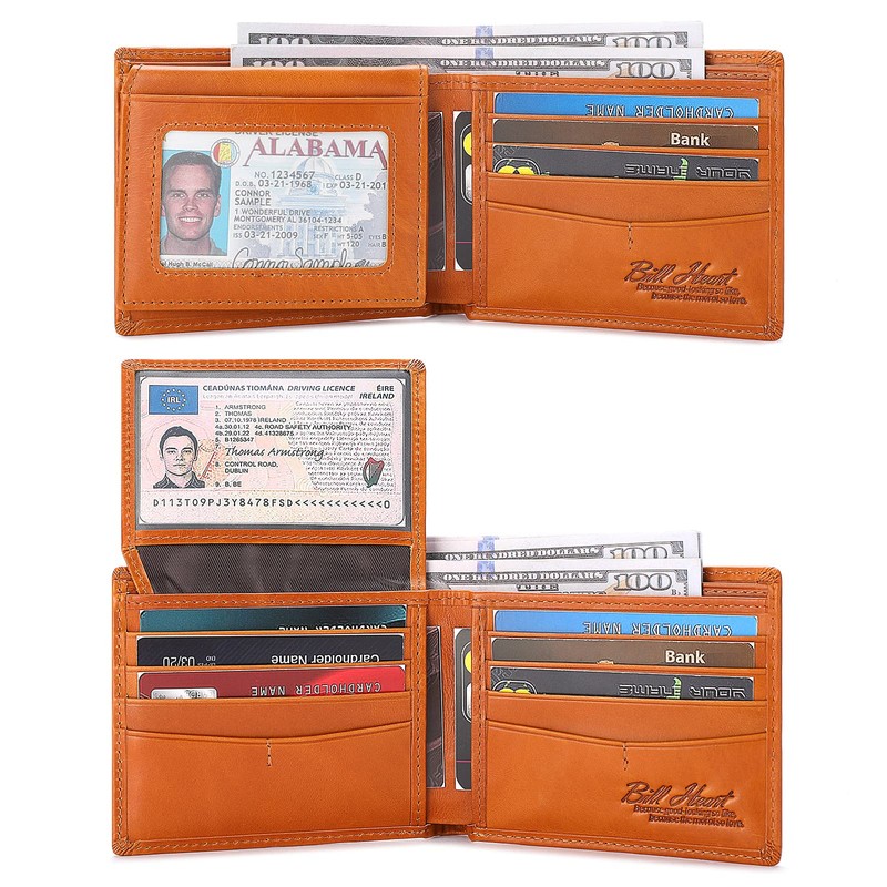 bill heart Wallet with Chain for Men, RFID Blocking Genuine