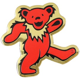 Visionary Grateful Dead Bear Metal Sticker, Gold, 8cm