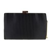 Girly Handbags Ladies Compact Satin Stripe Clutch Bag, black