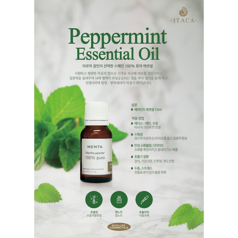 Ithaca Peppermint Essential Oil 5ml - 100% Pure Grade 1