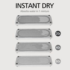 2PC Home Sink Caddy Dries Instantly and Prevents Moisture Buildup with Stainless Steel Feet Kitchen Sponge Soap Dispense Holder Multifunctional Design Diatomaceous Earth Sink Tray（White）