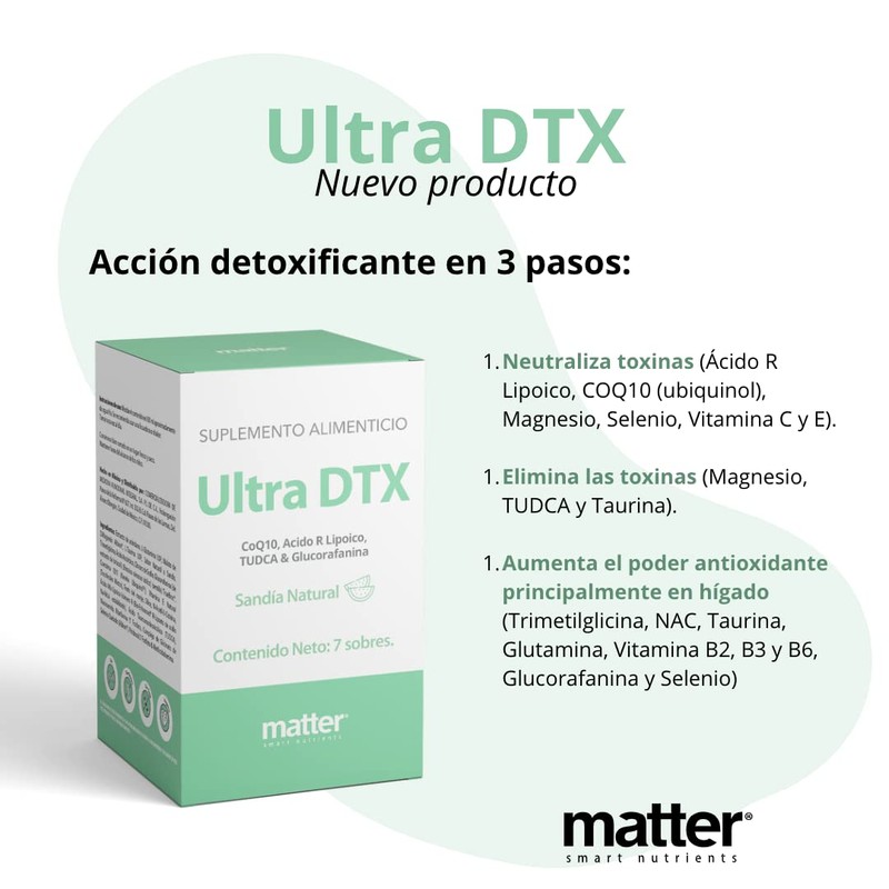 MATTER SMART NUTRIENTS | Ultra DTX, CoQ10 Ácido R Lipoico