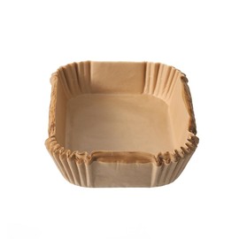 100PCS Square Air Fryer Paper Liners 6.3 Inch, Fit for 3–6L Baskets, Food Grade Parchment with Double Silicone Coating, Non-Stick, Oil-Resistant, Heat Resistant, For Oven & Air Fryer