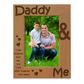 KATE POSH - Daddy & Me - I May Outgrow Your Lap, but I Will Never Outgrow Your Heart - Picture Frame (4x6 - Vertical)