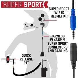 Rugged Radios Motorcycle Communication Kit Harness Only with Helmet Kit Y Harness and Velcro Push to Talk Button for Rugged R1 V3 RH5R GMR2 PLUS RDHX RDH16 Baofeng UV-5R F8HP 5RM