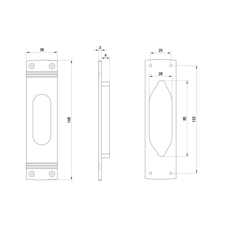 Beschläge Hamburg Art Deco SM 216-820 MPC Sliding Door Fitting