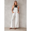 Luvamia Cute Overalls for Women - White Denim Jumpsuit with