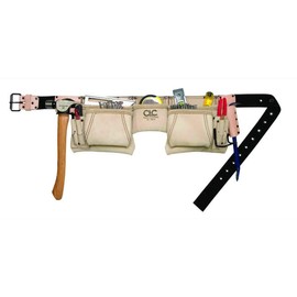 CLC Custom Leathercraft 175274 Heavy Duty Top Grain Leather Construction Work Apron & Hammer Loop, 12 Pocket