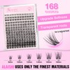 Lash Clusters Kit, DIY Cluster Eyelash Extensions 10‑18mm, 168pcs Fluffy