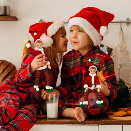 The Original Elf Christmas Elf Dolls, 12" Elf Doll, Toy for Kids or Décor, Mini Toy Elf Dolls for Christmas Elf Decorations, Poseable Little Elf Shelf Sitters with Dangling Legs