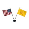 4x6 E-Gloss New Mexico Stick Flag w/U.S. Stick Flag &