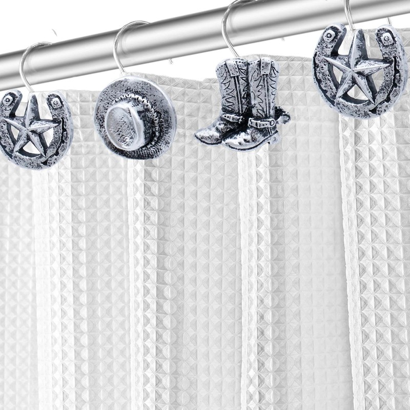 Western Shower Curtain Hooks Rustic Farmhouse Shower Curtain Rings for