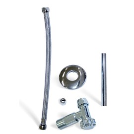 Calmwaters® 30LC3185 Cistern Connection Kit, Complete Set for Rear Connection of Cisterns, Water Inlet from the Rear, Wall Connection 1/2, Hose Connection 3/8, Metal, Chrome,