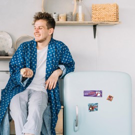 Super Cats Fridge Magnets Set of 8 - Superhero Cat Motif and Funny Sayings in Superhero Look as a Gift for Cat Owners Thinking Their Cat is A