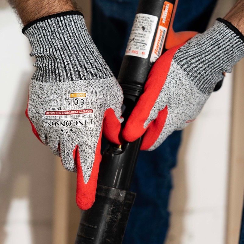 LINCONSON Level 5 Cut Resistant Sandy Nitrile Foam Coated Construction